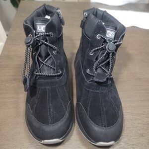 UGG Black Lace-Up Boots with Toggle